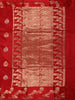 Rich Vermilion Crimson Red Floral Butta Zari Woven Design Pure Banarasi Saree with Floral Vine  Zari Border