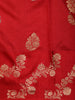 Rich Vermilion Crimson Red Floral Butta Zari Woven Design Pure Banarasi Saree with Floral Vine  Zari Border