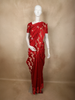 Rich Vermilion Crimson Red Floral Butta Zari Woven Design Pure Banarasi Saree with Floral Vine  Zari Border