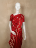Rich Vermilion Crimson Red Floral Butta Zari Woven Design Pure Banarasi Saree with Floral Vine  Zari Border