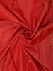 Rich Vermilion Red Butta Zari Woven Design Pure Kanchipuram Silk Saree with Peacock Zari Border