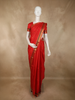 Rich Vermilion Red Checked Zari Woven Design Pure Kanchipuram Silk Saree