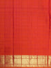 Rich Vermilion Red Checked Zari Woven Design Pure Kanchipuram Silk Saree with Zari Border