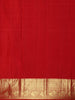 Rich Vermilion Red Floral Butta Zari Woven Design Pure Kanchipuram Silk Saree with Peacock Zari Border