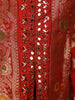 Rich Vermilion Red Floral Zari Woven Design Georgette Palazzo Suit with Dupatta
