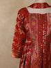 Rich Vermilion Red Floral Zari Woven Design Georgette Palazzo Suit with Dupatta