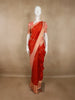 Rich Vermilion Red Floral Zari Woven Design Pure Kanchipuram Silk Saree with Contrast Border