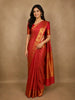 Dark Pink Floral and Leaf Zari Woven Design Pure Kanchipuram Silk Saree with Zari Border