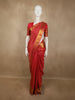 Dark Pink Floral and Leaf Zari Woven Design Pure Kanchipuram Silk Saree with Zari Border
