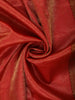 Rich Vermilion Red Geometric Zari Woven Design Pure Kanchipuram Silk Saree with Contrast Zari Border