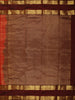 Rich Vermilion Red Mini Checked Zari Woven Design Pure Kanchipuram Silk Saree with Contrast Double Zari Border