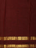 Rich Vermilion Red Mini Checked Zari Woven Design Pure Kanchipuram Silk Saree with Contrast Double Zari Border