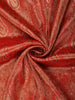 Rich Vermilion Red Paisley Woven Design Pure Banarasi Designer Saree with Embroidered Border