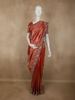 Rich Vermilion Red Paisley Woven Design Pure Banarasi Designer Saree with Embroidered Border