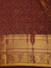 Rich Wine Maroon Floral Zari Woven Design Pure Kanchipuram Silk Saree with Zari Border