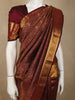 Rich Wine Maroon Floral Zari Woven Design Pure Kanchipuram Silk Saree with Zari Border