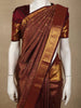 Rich Wine Maroon Floral Zari Woven Design Pure Kanchipuram Silk Saree with Zari Border