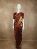 Rich Wine Maroon Floral Zari Woven Design Pure Kanchipuram Silk Saree with Zari Border