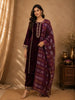 Rich Wine Maroon Paisley Zari Embroidered Design Velvet Salwar Suit with Dupatta