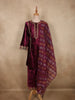 Rich Wine Maroon Paisley Zari Embroidered Design Velvet Salwar Suit with Dupatta