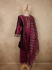 Rich Wine Maroon Paisley Zari Embroidered Design Velvet Salwar Suit with Dupatta