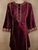 Rich Wine Maroon Paisley Zari Embroidered Design Velvet Salwar Suit with Dupatta