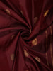 Rich Wine Maroon Peacock Butta Woven Design Pure Kanchipuram Silk Saree with Zari Border