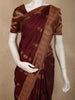 Rich Wine Maroon Peacock Butta Woven Design Pure Kanchipuram Silk Saree with Zari Border