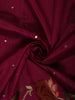 Rich Wine Pink Floral Thread Embroidered Design Pure Tussar Fancy Saree with Floral Border