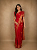 Rich Crimson Red Butta Woven Design Pure Kanchipuram Silk Saree with Zari Border