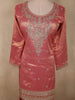 Rose Blush Pink Sequins Embroidered Design Tissue Silk Salwar Palazzo Suit with Dupatta
