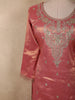 Rose Blush Pink Sequins Embroidered Design Tissue Silk Salwar Palazzo Suit with Dupatta
