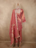 Rose Blush Pink Sequins Embroidered Design Tissue Silk Salwar Palazzo Suit with Dupatta
