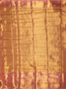 Rose Gold Floral Zari Woven Design Pure Kanchipuram Silk Saree with Contrast Zari Border