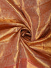 Rose Gold Floral Zari Woven Design Pure Kanchipuram Silk Saree with Contrast Zari Border