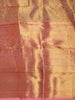 Rose Gold Floral Zari Woven Design Pure Kanchipuram Silk Saree with Contrast Zari Border