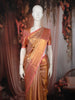 Rose Gold Floral Zari Woven Design Pure Kanchipuram Silk Saree with Contrast Zari Border