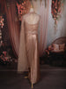 Rose Gold Heavy Sequins and Beads Embroidered Design Holographic Indo Western Skirt and Top with Cape