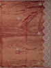 Rose Gold Floral Embroidered Design Tissue Silk Saree with Designer Border