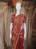 Rose Gold Floral Embroidered Design Tissue Silk Saree with Designer Border