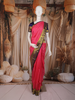 Rose Pink Butta Woven Design Kanchipuram Silk Saree with Contrast Border