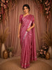 Rose Pink Checked Zari Woven Kanchipuram Silk Saree