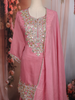 Rose Pink Embroidered Cotton Sharara Salwar Suit