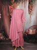 Rose Pink Embroidered Cotton Sharara Salwar Suit