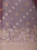 Rose Pink Floral Brocade Design Semi Tissue Saree - Diadem