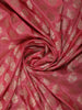 Rose Pink Floral  Butta Zari Woven Design Pure Banarasi Silk Saree with Rich Zari Border