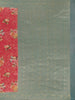Rose Pink Floral Print Semi Banarasi Saree with Contrast Green Zari Border