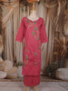 Rose Pink Floral Printed Design Cotton Straight Cut Salwar Suit