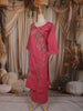 Rose Pink Floral Printed Design Cotton Straight Cut Salwar Suit
