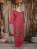 Rose Pink Floral Printed Design Cotton Straight Cut Salwar Suit
